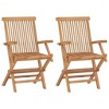 vidaXL 2-Piece Teak Wood Patio Chair Set with Anthracite Cushions – Weather-Resistant - 3 of 4