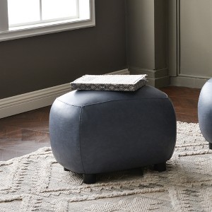 KINWELL 23" Wide Modern Faux Leather Upholstered Ottoman Footrest, PU Entryway Footstool - 1 of 4