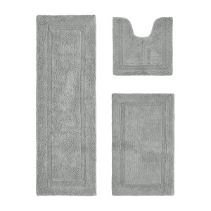 Lux Premium 100% Cotton  Ultra-Soft Tufted Solid Reversible 3 Piece Bath Rug Set, Water-Absorbent, Durable, Machine Washable Bathroom Rug - 1 of 4