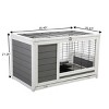 LAOTIES 2 Storey Wooden Pet House for Small Animals,Indoor Cage with Mesh Roof,Pull Out Tray - 3 of 4