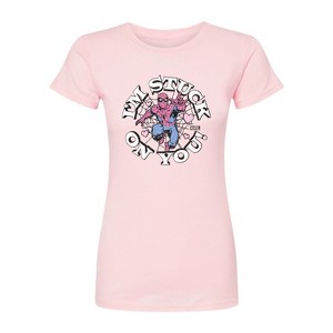 Women's - Marvel - Spider-man Valentine I'm Stuck On You Fitted Graphic T-Shirt - 1 of 2