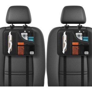 Car Headrest Organizer with Tissue Box & Cup Holder, Multi-Function Back Seat Storage for Kids Snacks & Travel - 1 of 4
