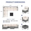7-Piece Outdoor Patio Furniture Set with Glass Top Coffee Table, PE Rattan Wicker Sectional Modular Conversation Sofa Set w/ Cushions for Patio - 2 of 4