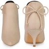 Perphy Women's Pointed Toe Side Zip Back Bow Kitten Heel Ankle Booties - 2 of 4