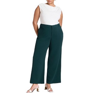 ELOQUII Women's Plus Size The 365 Semi Stretch Wide Leg Pant - 1 of 4