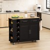 NicBex Kitchen Island on Wheels Kitchen Island with Drop Leaf with 2 Door Cabinet, 2 Drawers, and 3 Shelves - 4 of 4