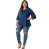 Agnes Orinda Women's Plus Size Ruffle V Neck 3/4 Sleeve Business Casual Dressy Blouses - 3 of 4
