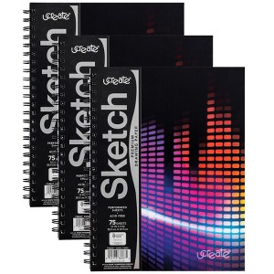 UCreate® Fashion Poly Sketch Book, Sonic Vibes, Unruled, 12" x 9", Pack of 3 - 1 of 4