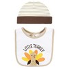 Hudson Baby Unisex Baby Cotton Bib and Headband or Caps Set, Little Turkey, One Size - 3 of 4