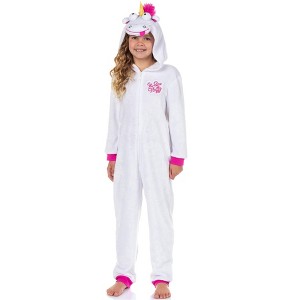 Minion Girls' Fluffy Unicorn Costume Unions Suit One Piece Pajama - 1 of 4