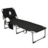 Costway Outdoor Beach Lounge Chair Folding Chaise Lounge with Pillow Blue\Blue&Green\Black\Grey\Turquoise\Pink\Beige\Light Pink - 2 of 4