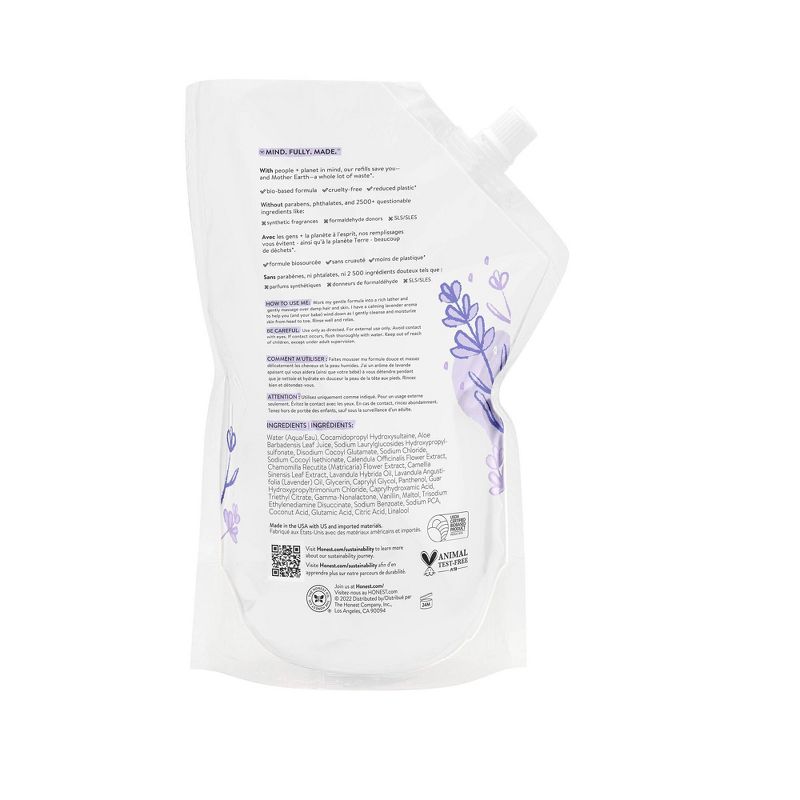 The Honest Company Calm Shampoo + Body Wash Refill - Lavender - 32 fl oz, 3 of 4