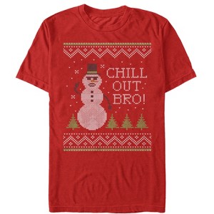 Men's Lost Gods Ugly Christmas Chill Out Snowman T-Shirt - 1 of 4