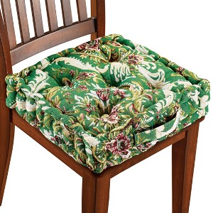 Collections Etc Thick Padded Tapestry Booster Tufted Chair Cushion - 1 of 3