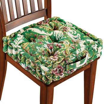 Collections Etc Thick Padded Tapestry Booster Tufted Chair Cushion