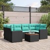 vidaXL 7 Piece Patio Sofa Set with Cushions Black and Blue Poly Rattan - 2 of 4