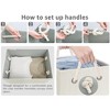 Aoibox 32L Storage Bins with Lids Soft Rope Handles Decorative Jumbo Boxes Beige White Ivory 3 Pack Durable Fabric - 3 of 4