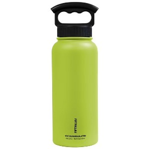 FIFTY/FIFTY 34oz Vacuum Insulated Stainless Steel Water Bottle with Wide Mouth 3-Finger Grip Lid – Double Wall Leak-Proof Flask - 1 of 3