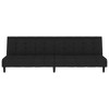 vidaXL Black Velvet Upholstered Sofa Bed - Modern 2-Seater Loveseat Sleeper with Sturdy Wooden Frame for Small Spaces - 4 of 4