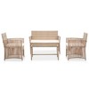 vidaXL 4 Piece Patio Lounge Set with Cushion Poly Rattan Beige - 2 of 4