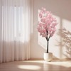 Artificial Cherry Blossom Tree for Indoor Outdoor - Faux Silk Sakura Plant with Pot - 2 of 4