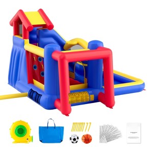 VEVOR Inflatable Bounce House, Outdoor High Quality Playhouse Trampoline, Jumping Bouncer, for Kid Ages 3–8 Years, 131x133x91 inch - 1 of 4