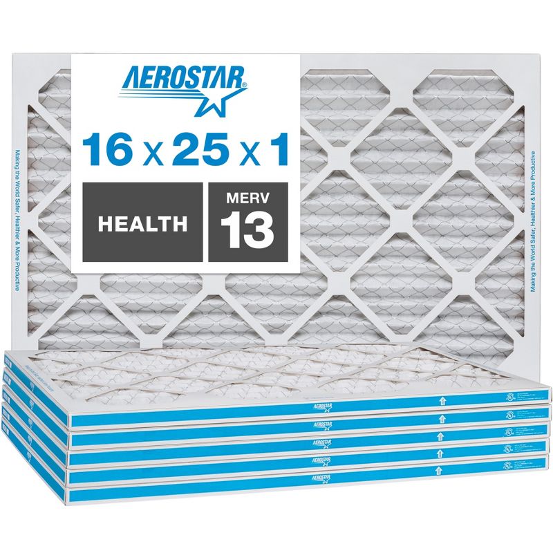 Aerostar AC Furnace Air Filter - Health - MERV 13 - Box of 6, 1 of 10