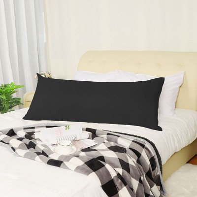 1 Pc 401-600 Thread Count 1800 Series Soft Brushed Microfiber Pillow Case Black - PiccoCasa