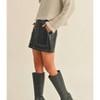 Women's Color Stitch Faux Leather Skirt - MIOU MUSE - 2 of 3