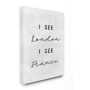 Stupell Industries Black and White I See London I See France Textured Typography, 24" x 30" - 1 of 4