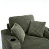 Corduroy Chaise Lounge Chair with Deep Seat and Detachable Cushions - 4 of 4
