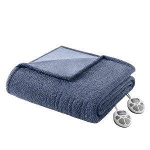 Serta Full Dream Soft Heated Blanket Navy - 1 of 4