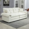 SKRAN 84" Loveseat Sofa, Chenille Wide Sofa Couch with Deep Seat, 2 Throw Pillows & Foam Cushions, Suitable for Living Room, Apartment - 4 of 4