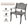 CLIHOME Cast Aluminum Stationary Oblique Grid Pattern Dining Chairs(Set of 2) - 3 of 4