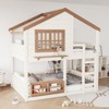 KWPZQEB Solid Wood Bunk Bed, House Shaped Bunk Bed with Safety Fencing and Bookshelf, House Bunkbeds for Kids - 3 of 4