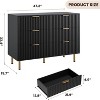 Fluted 6 Drawer Dresser for Bedroom, 47.2" Wide Modern Chest of Drawers with Deep Drawers, Large Double Dresser TV Stand, Wooden Organizer - 2 of 4