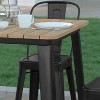 Emma and Oliver Indoor/Outdoor Bar Top Table, 31.5" Square All Weather Poly Resin Top with Steel base - 4 of 4