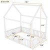 Kumasinova House Shaped Twin/Full Size Bed Frame,Wood Twin/Full Bed Frame with Fence&Door,Rustic Wash Design Twin/Full Bed Frames for Kids - 2 of 4
