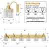 3 lamp Gold Modern Crystal Bathroom Vanity Lamp with 3/4/5/6 Lights for Bathroom, Bedroom, and Indoor Use - 3 of 4