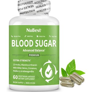 NuBest Blood Sugar Supplement, Advanced Formula Support Blood Sugar Balance, Metabolic Activator and Health's Harmony, 60 Vegan Capsules - 1 of 4
