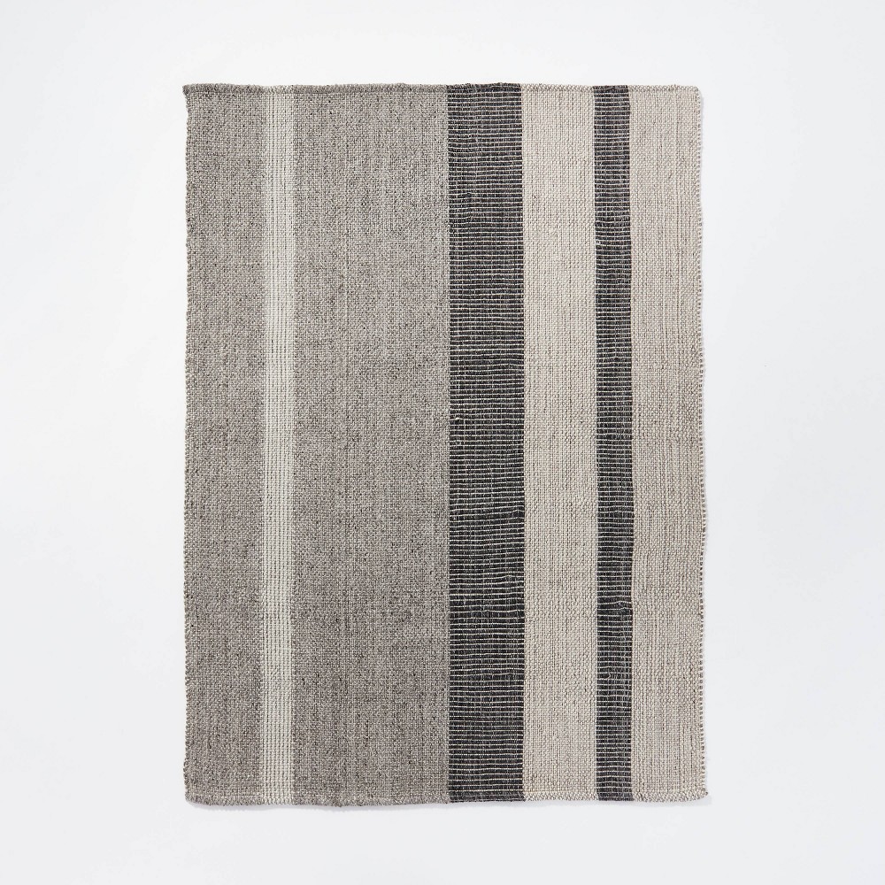 Photos - Area Rug 7'x10' Wellsville Handloom Flatweave Stripe Rug Gray - Threshold™ designed