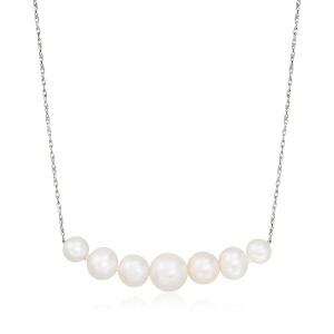 Ross-Simons 5-9mm Cultured Pearl Bar Necklace in 14kt White Gold - 1 of 2
