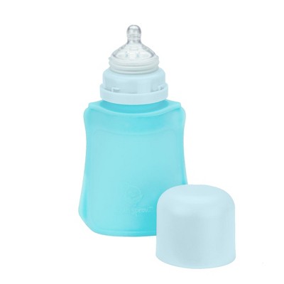 green sprouts Sprout Ware Baby Pocket made from Silicone and Plants - 8oz - Aqua