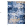 HomeRoots 6' X 9' Blue and Gold Abstract Printed Washable Non Skid Area Rug - 3 of 4