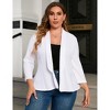 Women's Plus Size Blazer Notch Panel Work Business Casual Outfits Dressy Suit Jacket Peplum Blazers - 2 of 4
