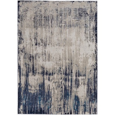 Indio Modern Abstract Tan/Blue/Ivory Area Rug