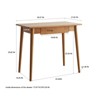 NicBex Solid Wood Computer Desk, Slim Design with Drawer, Natural Wood Finish for Home Office or Study, Oak - 2 of 4