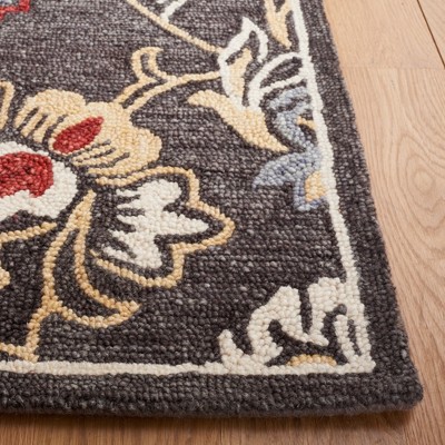 Gray Floral Hand-Tufted Wool 8' x 10' Area Rug