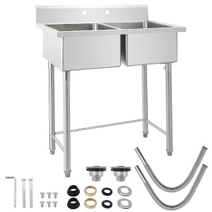 GustoWave Stainless Steel Utility Sink with Double Bowl for Kitchen, Laundry Room - 1 of 4