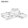 Double Twin Size L-shaped Platform Bed with Trundle and Drawers - 2 of 4